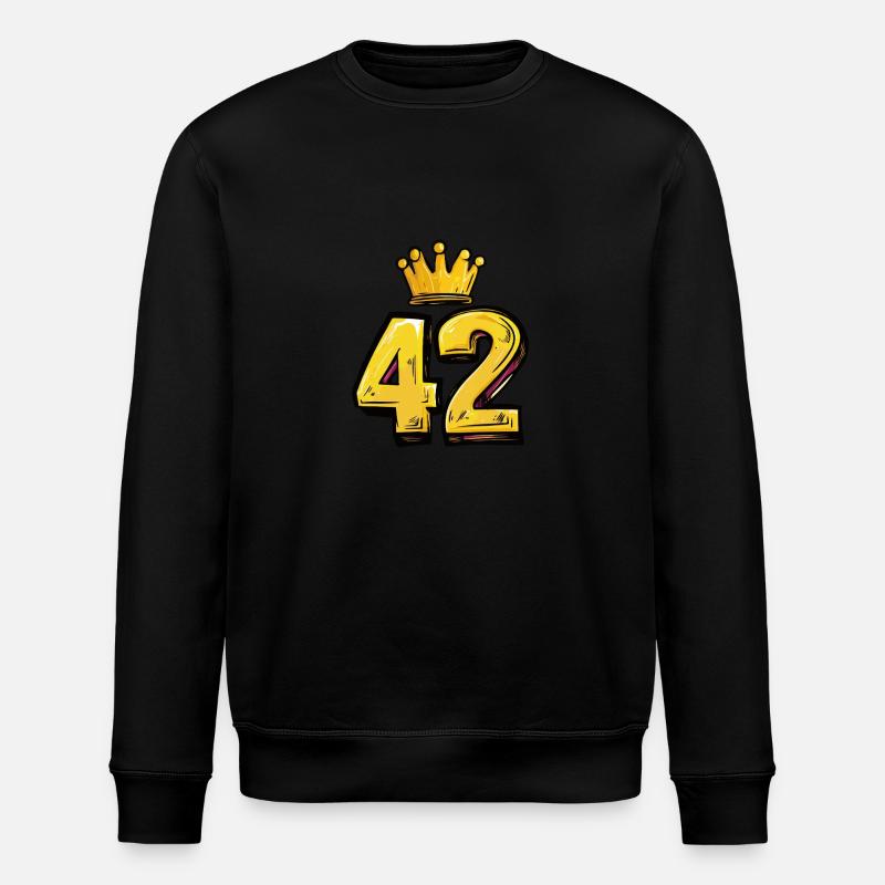 42 Zahl Krone - Stanley/Stella Unisex Bio-Sweatshirt ROLLER - Schwarz
