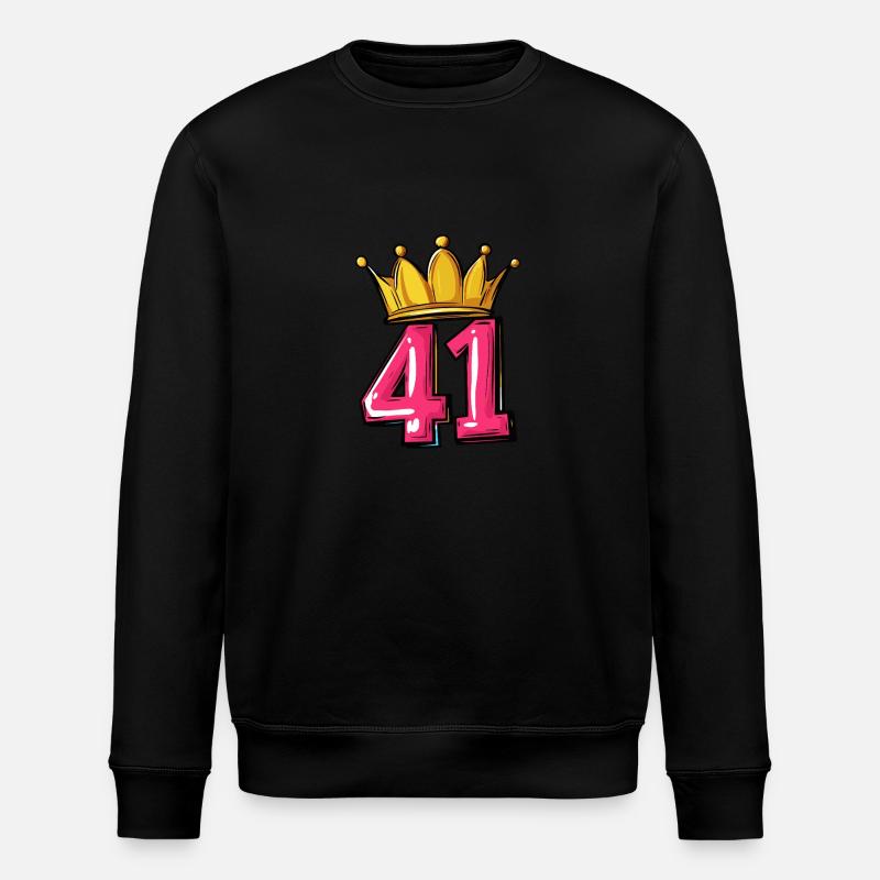 41 Number Crown - Stanley/Stella ROLLER Unisex Organic Sweatshirt - black