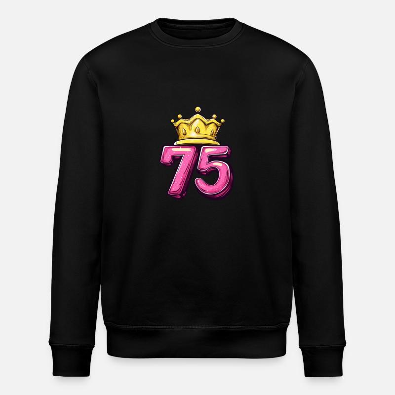 75 Number Krone - Stanley/Stella ROLLER Unisex Organic Sweatshirt - black