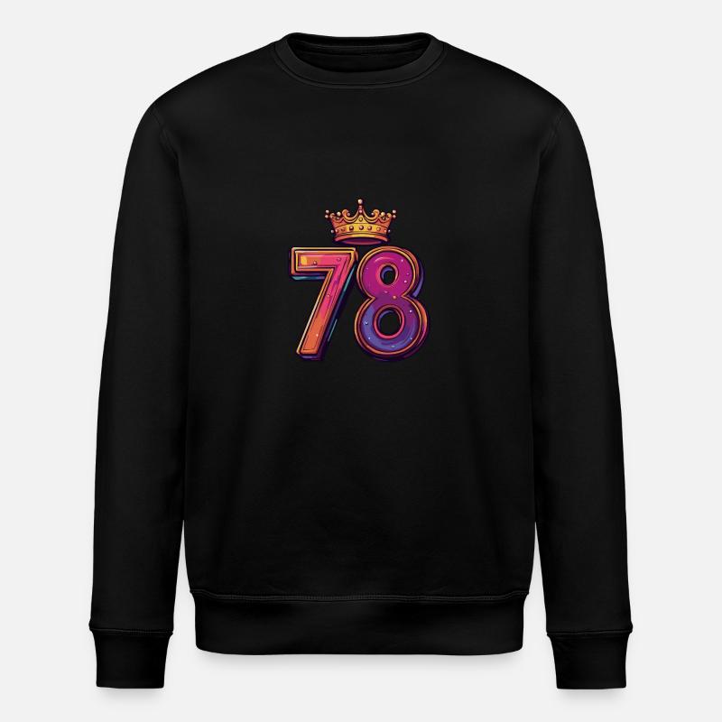 78 Zahl Krone - Stanley/Stella Unisex Bio-Sweatshirt ROLLER - Schwarz