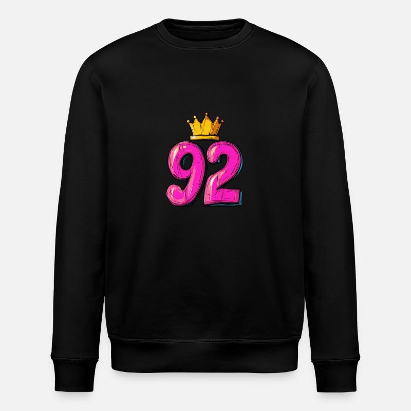 92 Nombre Couronne - Sweat bio ROLLER Stanley/Stella Unisexe - noir