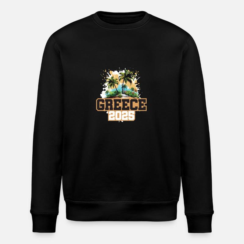Greece 2025 Palm Trees - Stanley/Stella ROLLER Unisex Organic Sweatshirt - black