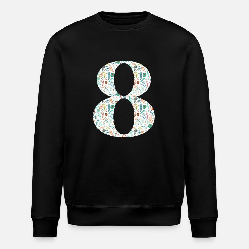 8e anniversaire floral - Sweat bio ROLLER Stanley/Stella Unisexe - noir