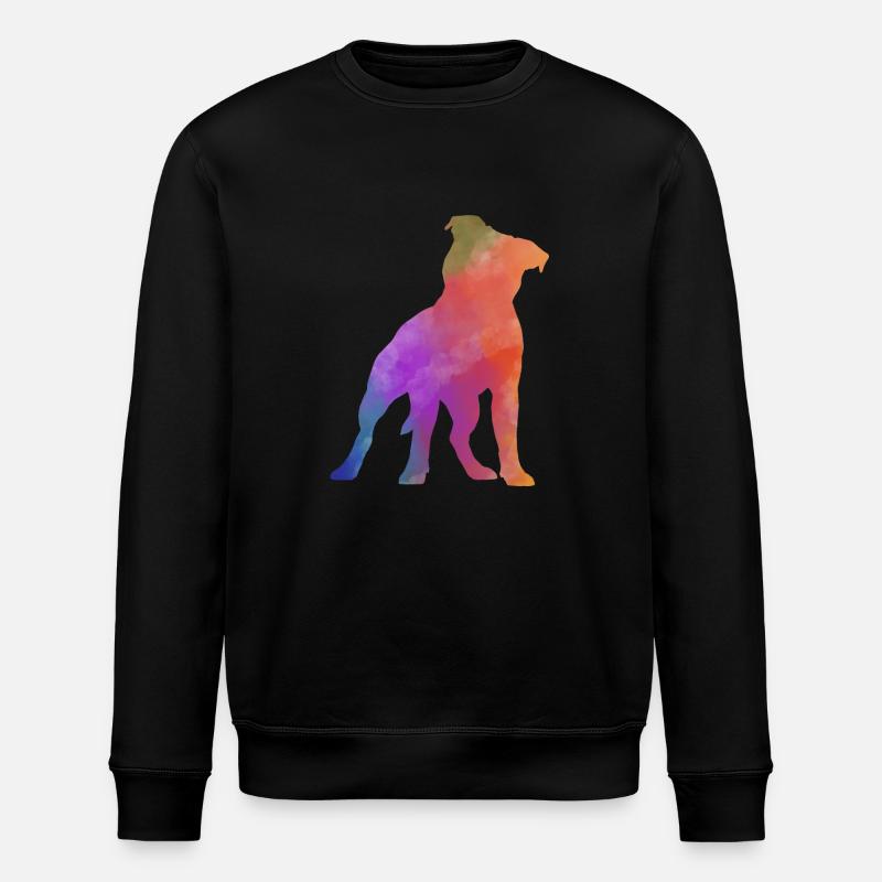 PITBULL AMSTAF farbig - Stanley/Stella Unisex Bio-Sweatshirt ROLLER - Schwarz
