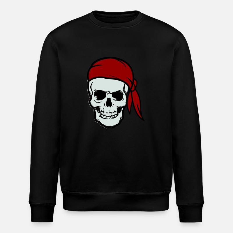 skull pirate - Stanley/Stella ROLLER Unisex Organic Sweatshirt - black