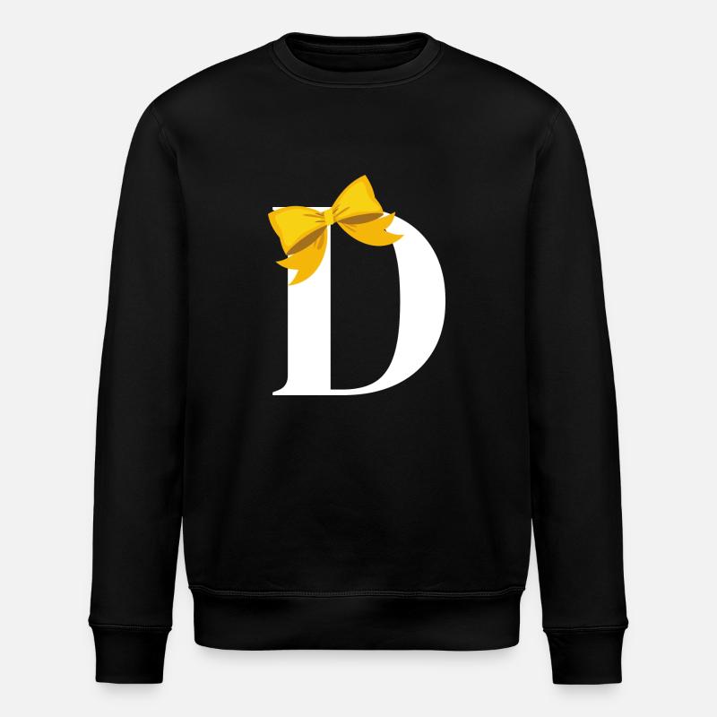 Letter d yellow knot - Stanley/Stella ROLLER Unisex Organic Sweatshirt - black