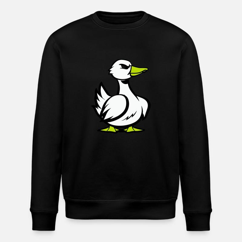 ente comic cartoon - Stanley/Stella Unisex Bio-Sweatshirt ROLLER - Schwarz