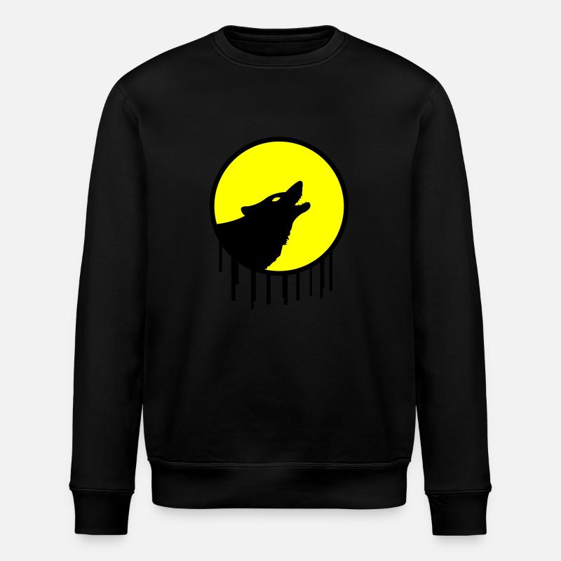 wolf vollmond - Stanley/Stella Unisex Bio-Sweatshirt ROLLER - Schwarz