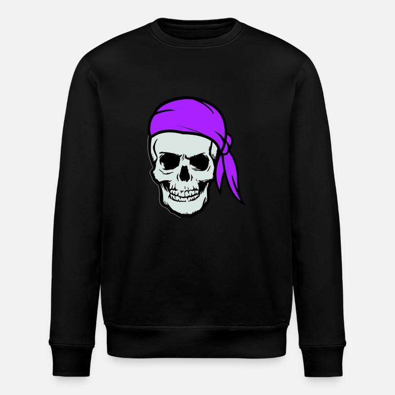 skull pirat - Stanley/Stella Unisex Bio-Sweatshirt ROLLER - Schwarz