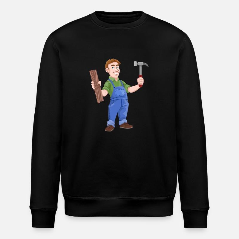 tischler zimmermann schreiner carpenter joiner8 - Stanley/Stella Unisex Bio-Sweatshirt ROLLER - Schwarz