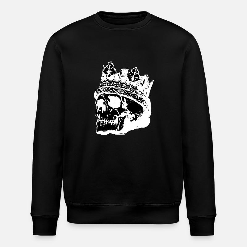 Crâne avec la couronne - Sweat bio ROLLER Stanley/Stella Unisexe - noir