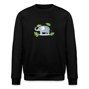 Baby Elephant Waving - Stanley/Stella ROLLER Unisex Organic Sweatshirt - black - Front - Nik (191cm)