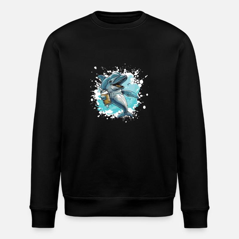 Dolphin Bière Drôle - Sweat bio ROLLER Stanley/Stella Unisexe - noir