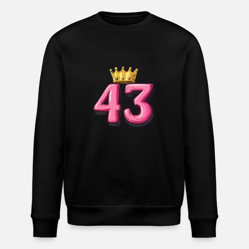 43 Zahl Krone - Stanley/Stella Unisex Bio-Sweatshirt ROLLER - Schwarz