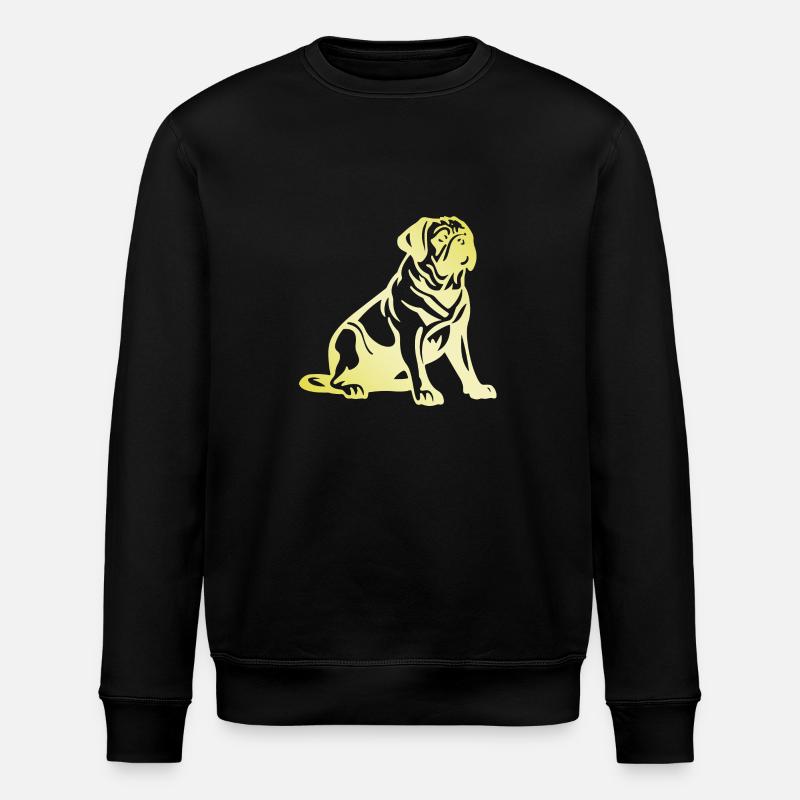 Silhouette de chien carlin - Sweat bio ROLLER Stanley/Stella Unisexe - noir