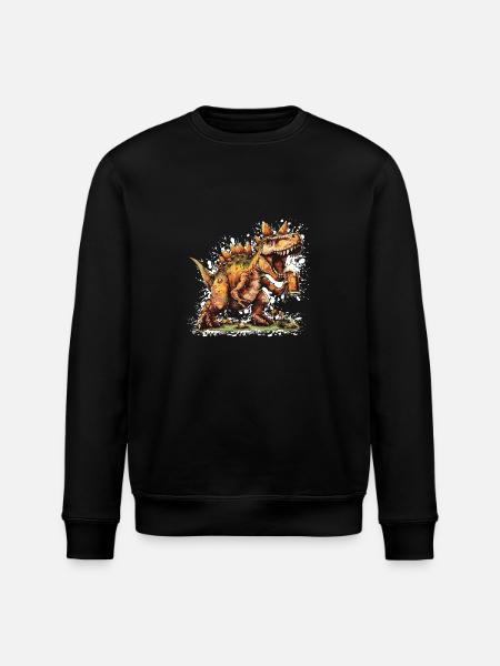 Dinosaurier stegosaurus Bier - Stanley/Stella Unisex Bio-Sweatshirt ROLLER - Schwarz