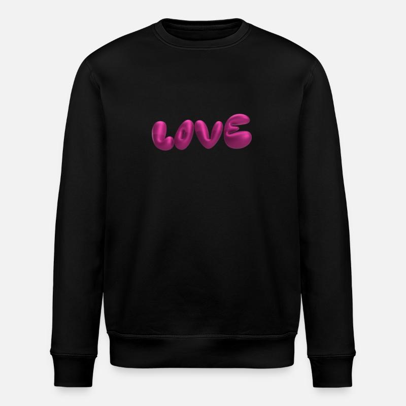 Amour,3D,Lettres,Ballon,3D,Amour,Métallique - Sweat bio ROLLER Stanley/Stella Unisexe - noir