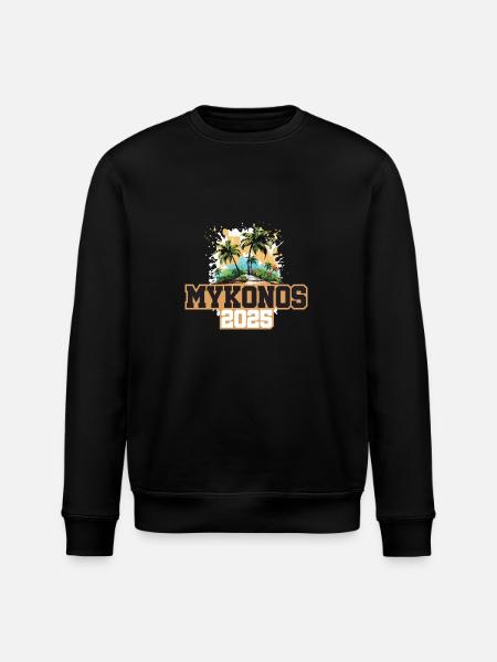 Mykonos 2025 Palmen - Stanley/Stella Unisex Bio-Sweatshirt ROLLER - Schwarz