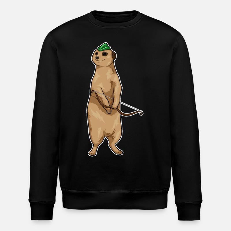 Erdmännchen Bogenschütze Bogen - Stanley/Stella Unisex Bio-Sweatshirt ROLLER - Schwarz
