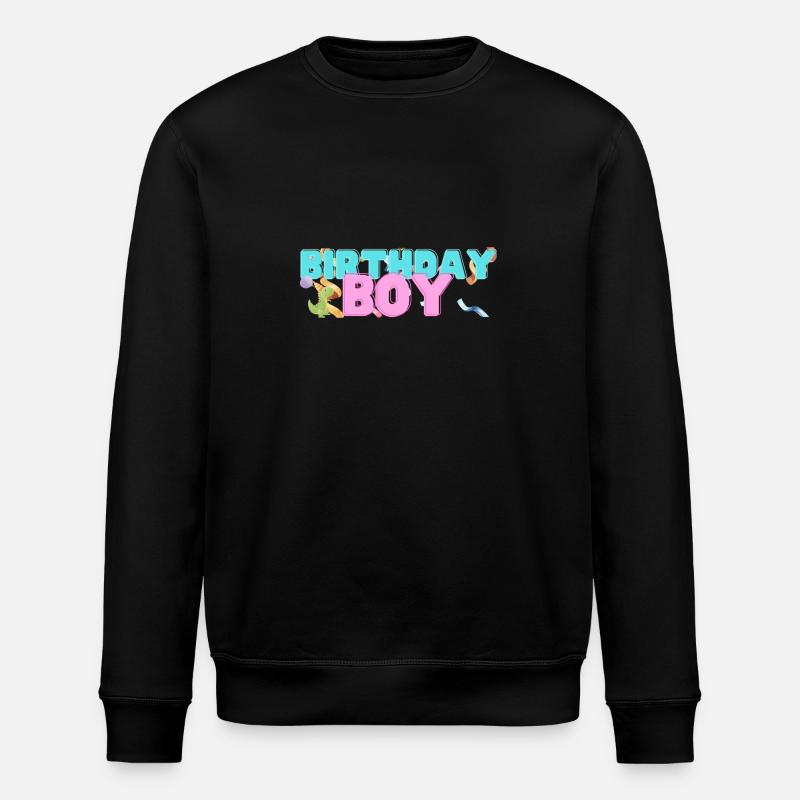 Dino Birthday Boy - Stanley/Stella ROLLER Unisex Organic Sweatshirt - black