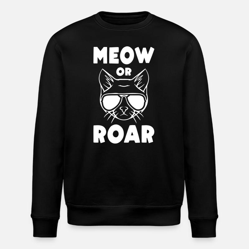 Meow or Roar - Stanley/Stella ROLLER Unisex Organic Sweatshirt - black