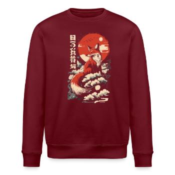 Fuchs Kitsune Japan - Stanley/Stella Unisex Bio-Sweatshirt ROLLER - Burgunderrot - Vorne - Nik (191cm)