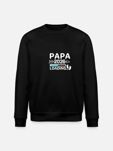Dad 2026 Baby Feet - Stanley/Stella ROLLER Unisex Organic Sweatshirt - black