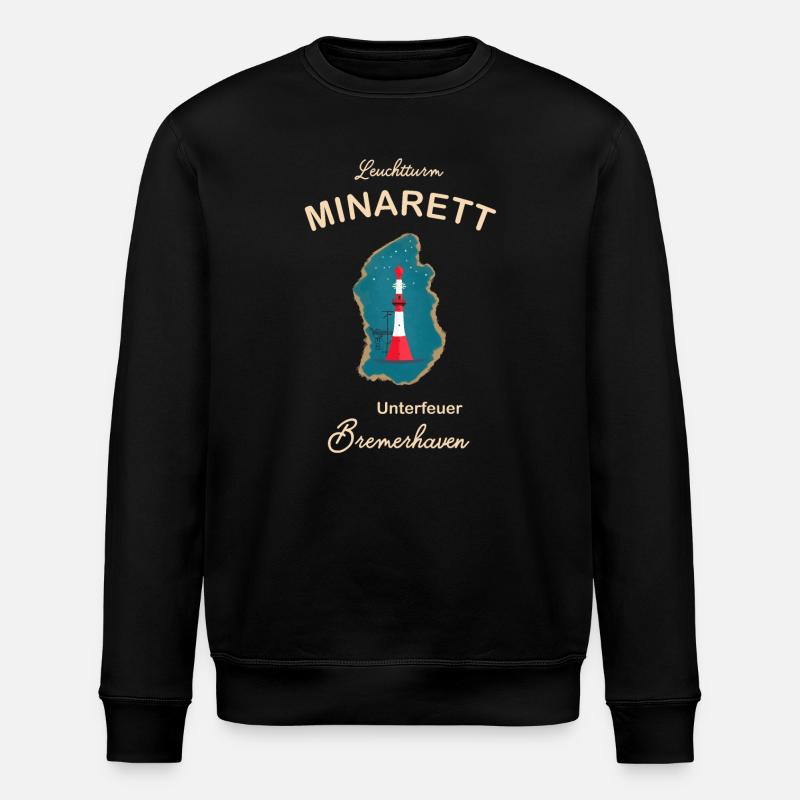 Bremerhaven, lighthouse underfire, minaret, - Stanley/Stella ROLLER Unisex Organic Sweatshirt - black
