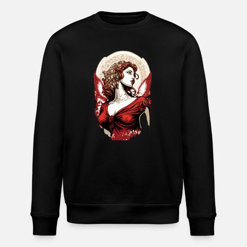 Déesse ailée rouge Aphrodite - Sweat bio ROLLER Stanley/Stella Unisexe - noir