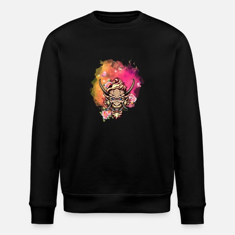 Wütendes Drachengesicht - Stanley/Stella Unisex Bio-Sweatshirt ROLLER - Schwarz