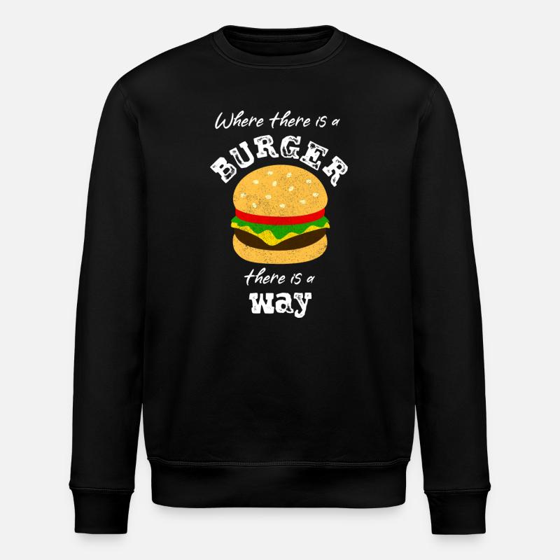 Burger Hamburger - Stanley/Stella ROLLER Unisex Organic Sweatshirt - black