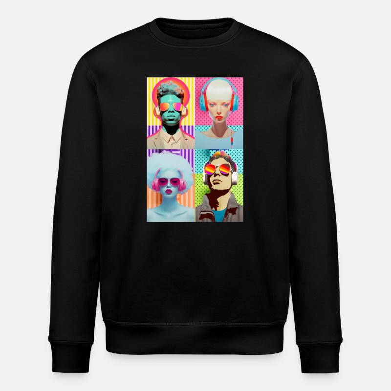 Musique Pop Art - Sweat bio ROLLER Stanley/Stella Unisexe - noir