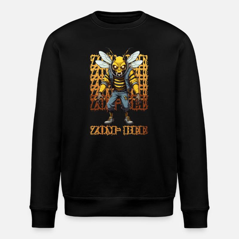 Gruselige Zombie Biene - Stanley/Stella Unisex Bio-Sweatshirt ROLLER - Schwarz