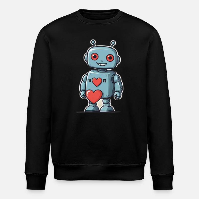 I Love Robots - Stanley/Stella ROLLER Unisex Organic Sweatshirt - black
