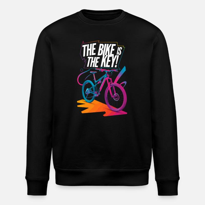 Vibrant Bicycle Enthusiasm Design - Stanley/Stella ROLLER Unisex Organic Sweatshirt - black