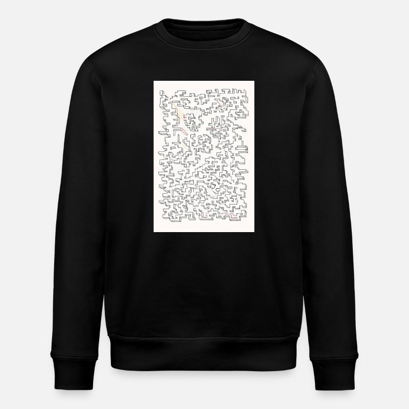 Retro Maze  - Stanley/Stella Unisex Bio-Sweatshirt ROLLER - Schwarz