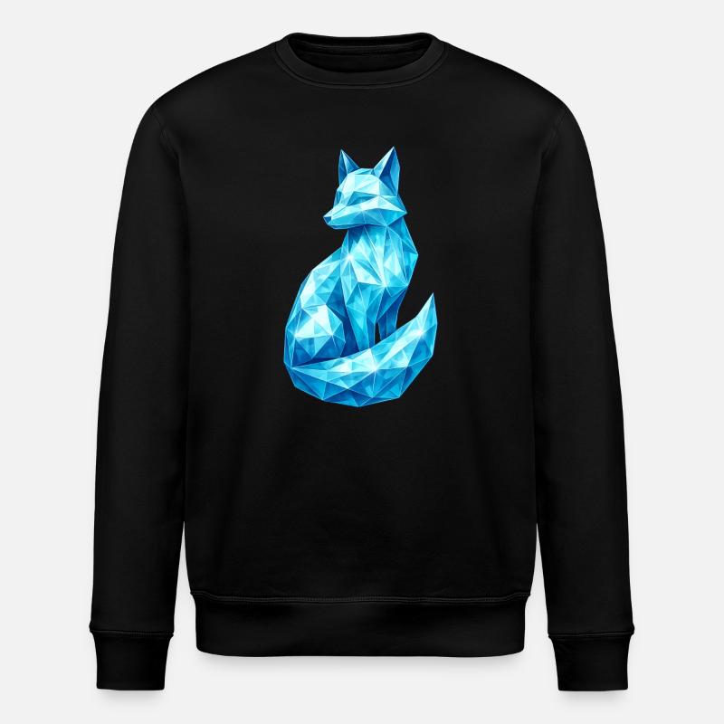 Diamant-Fuchs – Tierdesign in Edelstein-Optik - Stanley/Stella Unisex Bio-Sweatshirt ROLLER - Schwarz