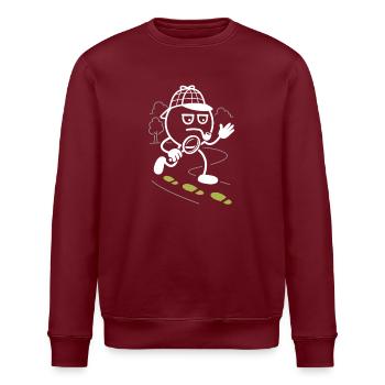 Ribbo en détective à la recherche d’indices - Sweat bio ROLLER Stanley/Stella Unisexe - bordeaux - Devant - Nik (191cm)