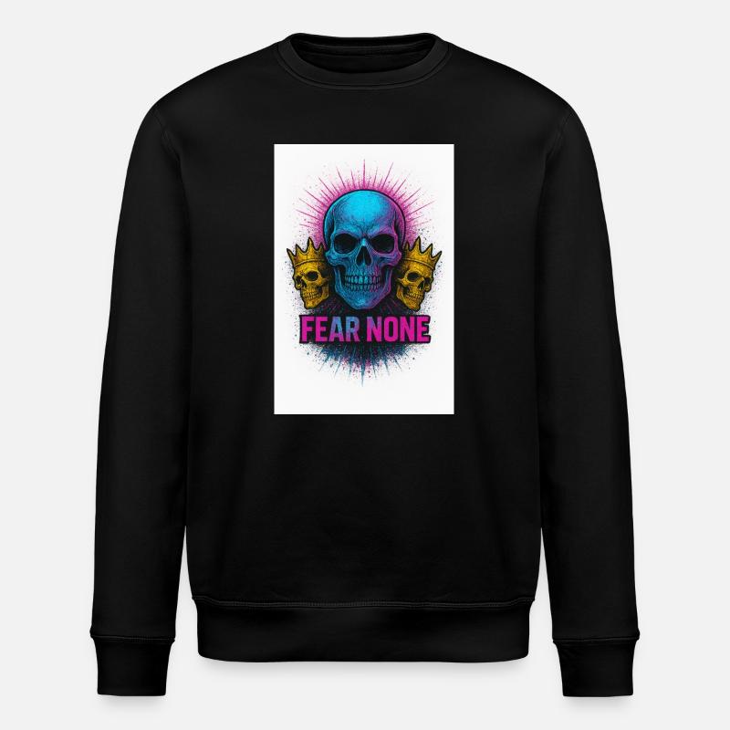 Kühner Schädel mit Kronen Tintendesign - Stanley/Stella Unisex Bio-Sweatshirt ROLLER - Schwarz