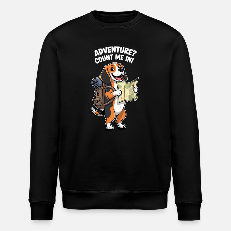 Beagle Adventure Design für Hundefans - Stanley/Stella Unisex Bio-Sweatshirt ROLLER - Schwarz