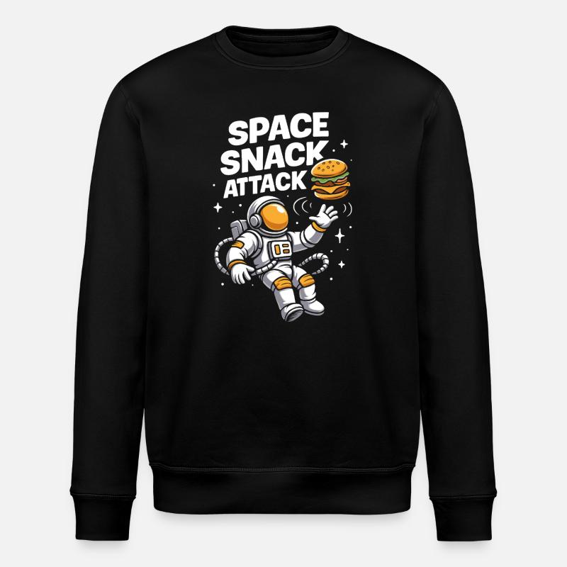 Astronaut Burger Space Design - Stanley/Stella ROLLER Unisex Organic Sweatshirt - black