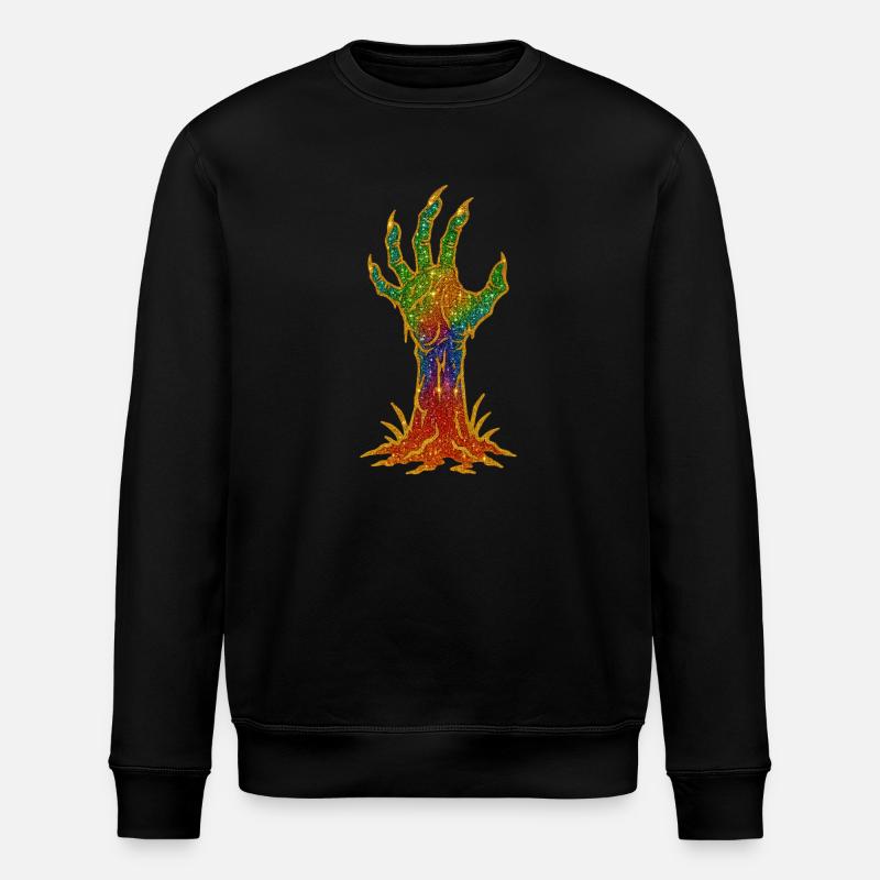 Regenbogen-Glitzerhand Erwachen - Stanley/Stella Unisex Bio-Sweatshirt ROLLER - Schwarz