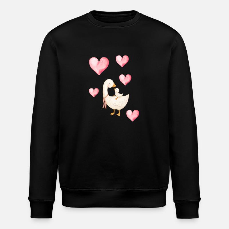 Maman Canard et Petit Coeur - Sweat bio ROLLER Stanley/Stella Unisexe - noir