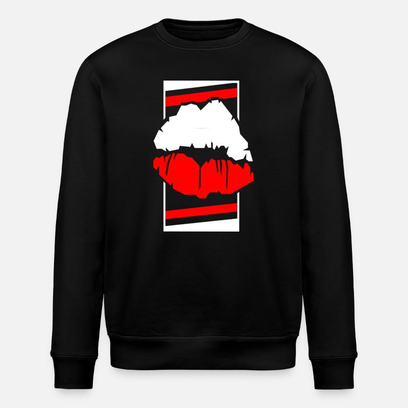Poland Lips Contrast Pop Art - Stanley/Stella ROLLER Unisex Organic Sweatshirt - black