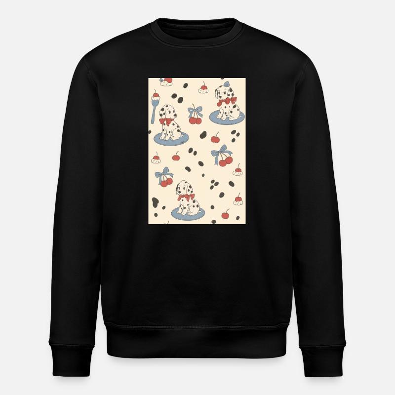 Chiots Dalmatien Charme Cerises - Sweat bio ROLLER Stanley/Stella Unisexe - noir
