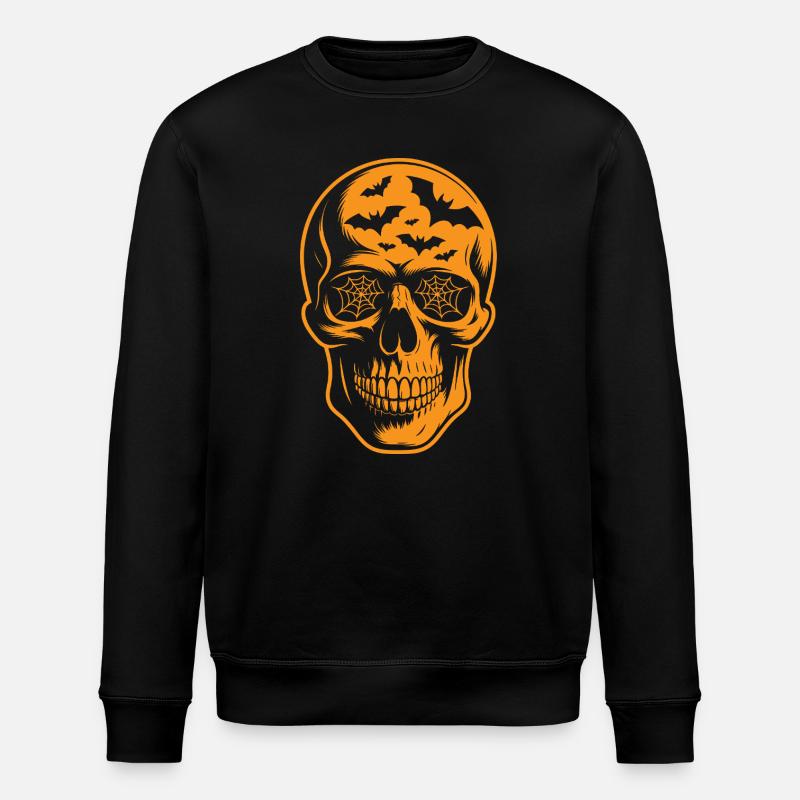 Crâne de toile d’araignée Halloween - Sweat bio ROLLER Stanley/Stella Unisexe - noir