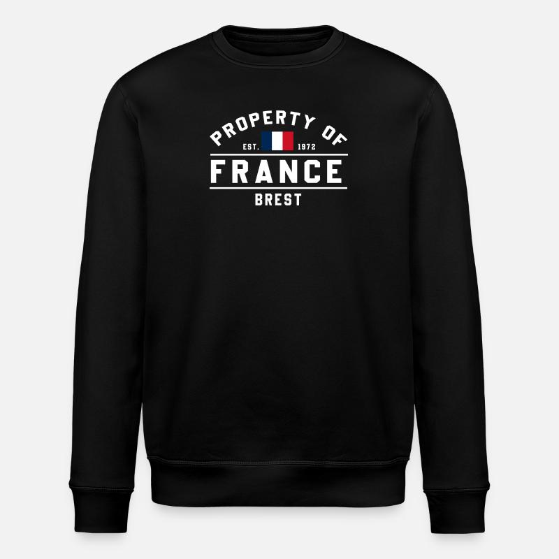 French Ownership Brest Logo - Stanley/Stella ROLLER Unisex Organic Sweatshirt - black