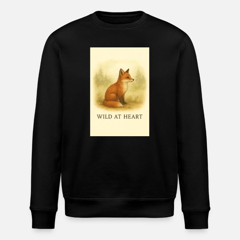 Wilder Fuchs in der Natur - Stanley/Stella Unisex Bio-Sweatshirt ROLLER - Schwarz