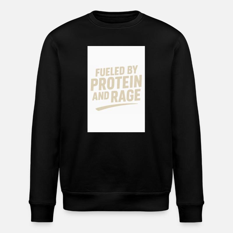 Fueled by Protein and Rage - Stanley/Stella Unisex Bio-Sweatshirt ROLLER - Schwarz