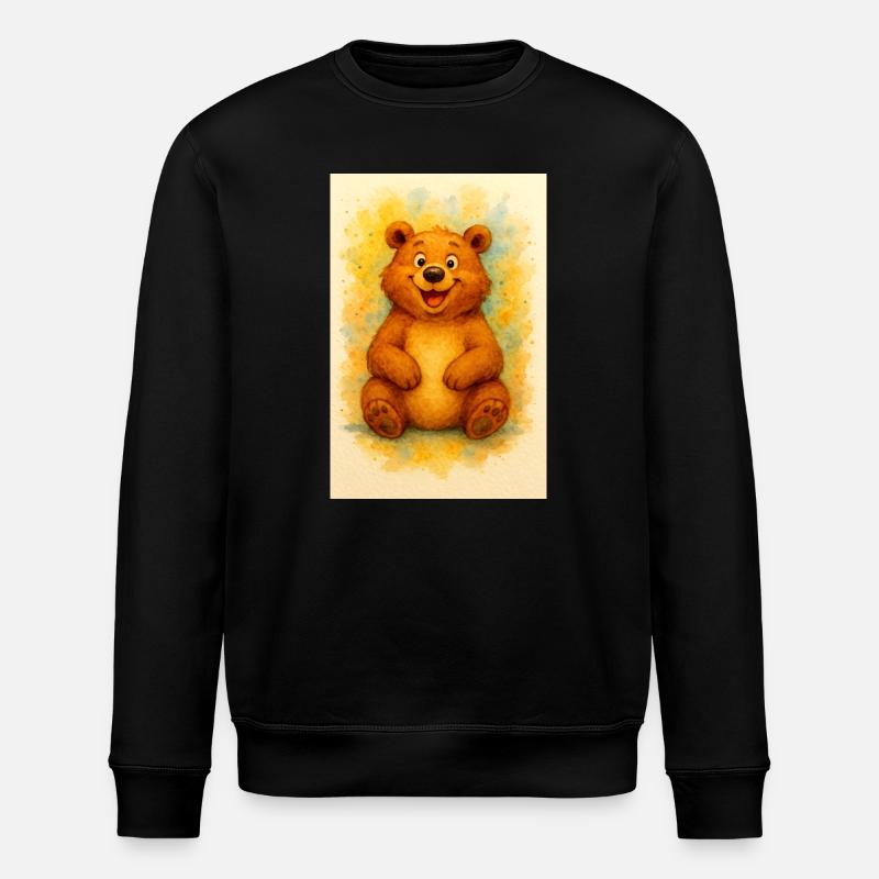 Joy Bear im Aquarell - Stanley/Stella Unisex Bio-Sweatshirt ROLLER - Schwarz